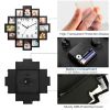 Black Photo Frame Picture Collage,12 picture display Wall Clock