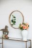 Brown 28" Round Fir Wood Mirror