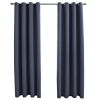 Blackout Curtains with Rings 2 pcs Anthracite 54"x 84" Fabric