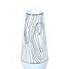 White Ceramic Vase w/ Gold Wood Grain Design, Elegant
