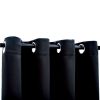Blackout Curtains with Rings 2 pcs Black 54"x 95" Fabric