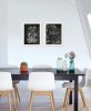 white frame "Vintage Chalkboard blooms" 2 pc by House Fenway
