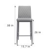 Light Gray Bar Chair, Fireproof Leather, Diamond Pattern, (2)