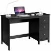 Black 3-Drawer Home Computer Desk with Spacious Desktop