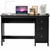 Black 3-Drawer Home Computer Desk with Spacious Desktop