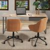 Brown Home Office Chair w/ Curved Backrest,  Armrests