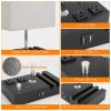 Fully Dimmable Table Lamp, 2 USB Ports, 2 Power Outlets