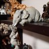 Desktop Decor; Elephant Shape Ornament Resin Craftwork