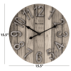 Westclox 15.5" Brown Farmhouse Style Wood Grain