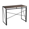 Brown Folding Computer Desk Writing Table, Steel Frame