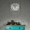 Stonebriar 15.7" Blue Analog Square Farmhouse, Battery