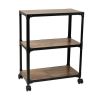 Black Charm 3 Shelf Mobile Kitchen Serving Cart