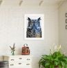 White Framed "Night Owl" by Andreas Lie, Ready to Hang
