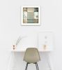 White Framed "Sand and Sea" By Dee Dee, Printed Wall Art