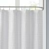 White Super Waffle Textured Solid Shower Curtain, 72" x 72"