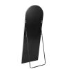 Silver 71x23.6 inch metal arch stand full length mirror