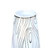 White Ceramic Vase w/ Gold Wood Grain Design, Elegant