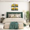 Sunflower Canvas Giclee Watercolor Poster, 4 Panel, 12" x 12"
