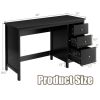 Black 3-Drawer Home Computer Desk with Spacious Desktop