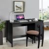 Black 3-Drawer Home Computer Desk with Spacious Desktop