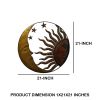 Rustic Gold & Bronze 21" round handcrafted Sun & Moon accent