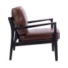 Brown Wood Frame, Mid Century Modern Accent Lounge Chair