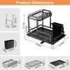 Black 2-Tier Space Saving Dish Drying Rack for Kitchen Counter