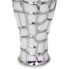 Regal White and Silver Ceramic Decorative Ginger Jar, 7" x 16"