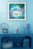 White Framed "Woodland Cove Mermaid" by Bluebird Barn