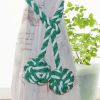 Green & White Knitting Cotton Knot Tassel Buckle Tieback , 2 Pc
