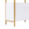 Gold Frame 4 tier Bookcase , Storage Cabinet, Display shelf, 78"