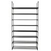 Black Four Tier Shoe Rack Shelf Storage Organizer, 2 pc set