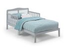 Light Gray/White Birdie Toddler Bed by Olive & Opie