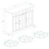 White Farmhouse Buffet Cabinet with 3 Drawers and 3 Doors