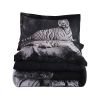 White Tiger 3D Reactive Print All Season Comforter Set Twin-s14