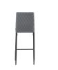 Light Gray Bar Chair, Fireproof Leather, Diamond Pattern, (2)