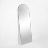 Silver 71x23.6 inch metal arch stand full length mirror
