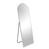 Silver 71x23.6 inch metal arch stand full length mirror