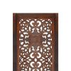 Burnt Brown Mango Wood Panel Set  Medallion Carving, 2 pc