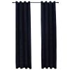 Blackout Curtains with Rings 2 pcs Black 54"x 63" Velvet
