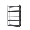 Gray 5 Tier Heavy Duty Metal Shelving Unit 72H X 47W X 23D