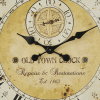 DecMode 32" Brown Wooden Distressed Clock with Typography
