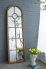 Solid Fir Wood Half-Round Mirror, Classic Window Look 24"x79"
