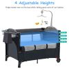 Grey 6-1 Foldable Baby Crib with Activity Center and a Lot More