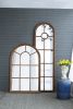 Solid Fir Wood Half-Round Mirror, Classic Window Look 24"x79"