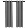 Blackout Curtains with Rings 2 pcs Gray 37"x 63" Velvet