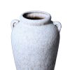 Grey Artisan Ceramic Stone Vase 7"D x 10.5"H