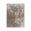 Grey and Cream Cozy Shag Abstract Area Rug, 6' 6" x 9'