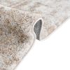 Grey and Cream Cozy Shag Abstract Area Rug, 6' 6" x 9'