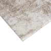 Grey and Cream Cozy Shag Abstract Area Rug, 6' 6" x 9'